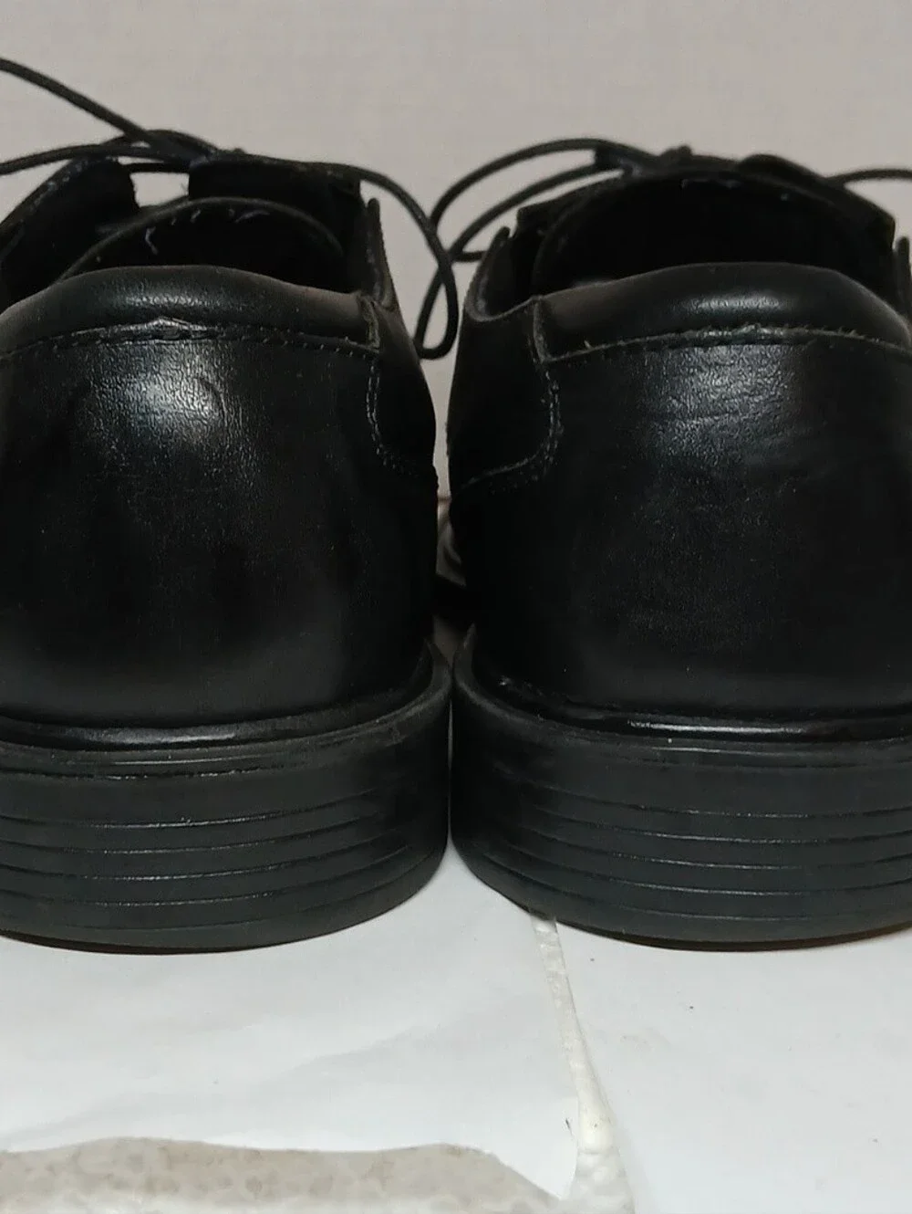 Rockport Black Leather Lace-Up Shoes Square Toe , Size 8.5